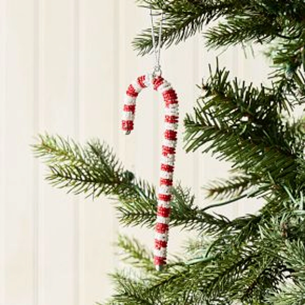 Beaded Candy Cane Ornament