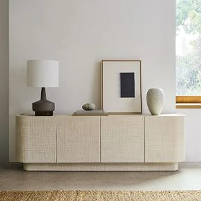 Solstice 68" Media Console, Raffia/Whitewash