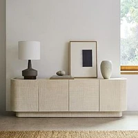 Solstice 68" Media Console, Raffia/Whitewash