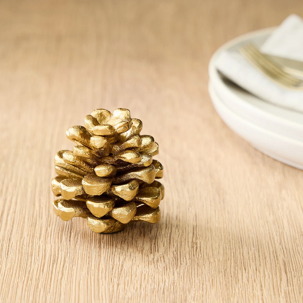 Forest Shine Metal Pinecone Placecard Holders | West Elm