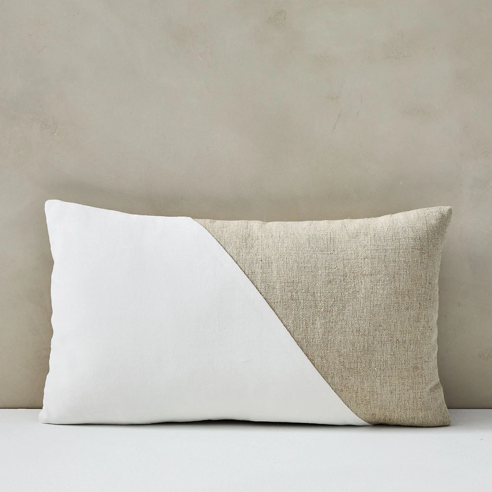 Cotton Linen & Velvet Corners Pillow Cover | West Elm