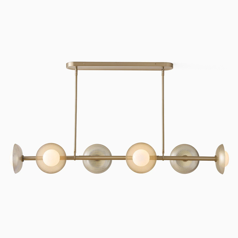 Bezel Linear 6 Light Chandelier, 56in