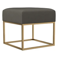 Box Frame Square Leather Ottoman | West Elm