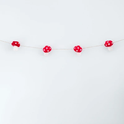 Nivas Collection Felted Mushroom Garland | West Elm