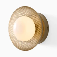 Bezel Perforated Metal Sconce (7") | West Elm