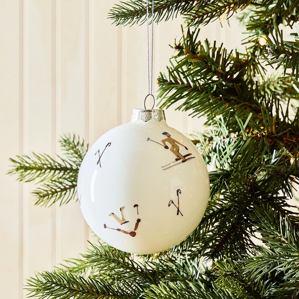 Glass Ski Ball Ornament | West Elm