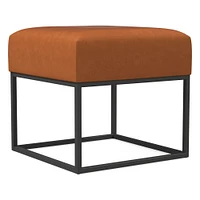 Box Frame Square Leather Ottoman | West Elm