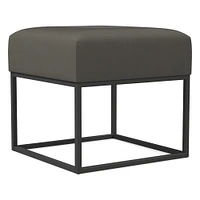 Box Frame Square Leather Ottoman | West Elm