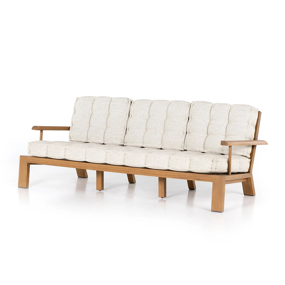 Outdoor Teak Block Leg Sofa | West Elm