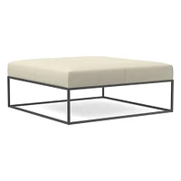 Box Frame Square Leather Ottoman | West Elm