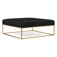 Box Frame Square Leather Ottoman | West Elm