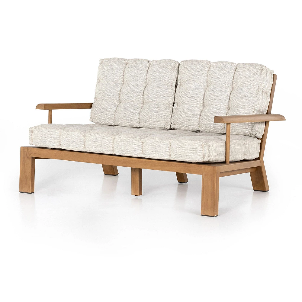 Outdoor Teak Block Leg Sofa | West Elm