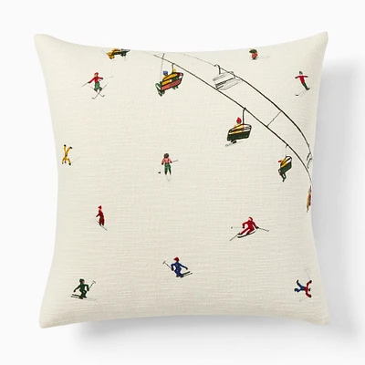 Embroidered Skier Pillow Cover | West Elm