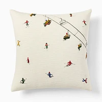 Embroidered Skier Pillow Cover | West Elm