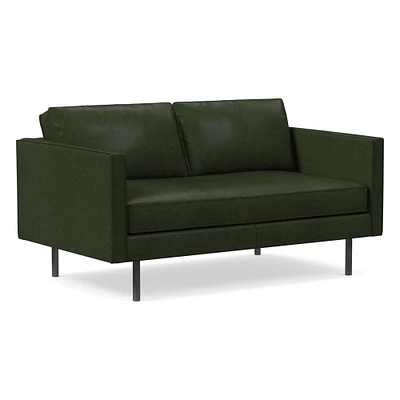 Axel 89" Sofa, Saddle Leather, Nut, Metal