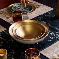 Pure Metallic Stoneware Serve Bowls (Set of 3) | West Elm