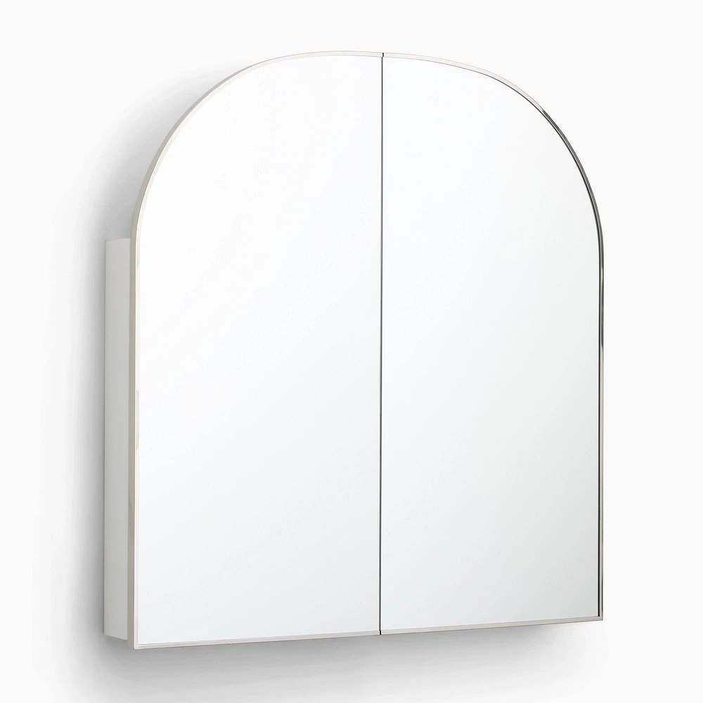 Chip and Dent:Arch Double-Wide Medicine Cabinet, Chrome