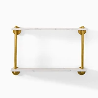 Modern Overhang Double Marble Bathroom Shelf | West Elm