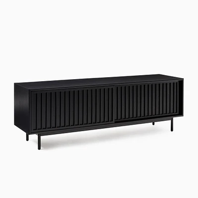 Slatted 67" Media Console, Walnut, Dark Bronze