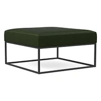 Box Frame Square Leather Ottoman | West Elm