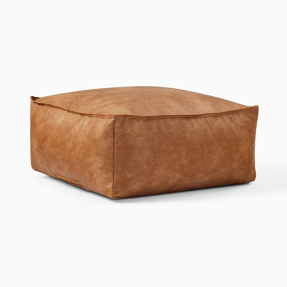 Vegan Leather Lounger Ottoman | West Elm