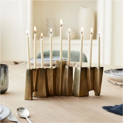 Geometric Metal Menorah | West Elm