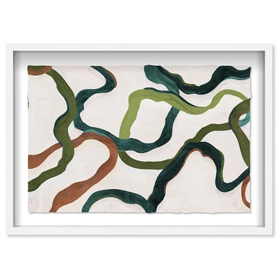 Oliver Gal Paths of Life Green Framed Shadowbox Wall Art, 24x16