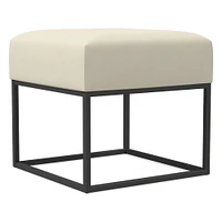 Box Frame Square Leather Ottoman | West Elm