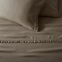 European Flax Linen Ruffle Sheet Set & Pillowcases | West Elm