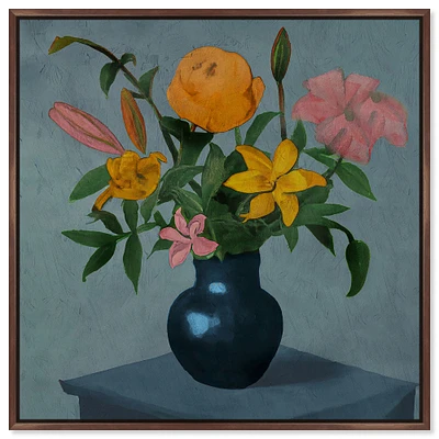 Oliver Gal Floral Still Life Vase Framed Canvas Wall Art, 20x20