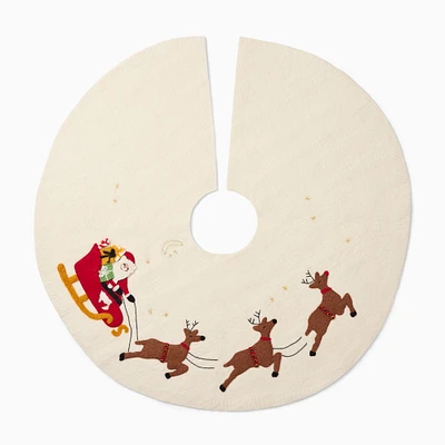 Felt Santa & Sleigh Tree Skirt | West Elm