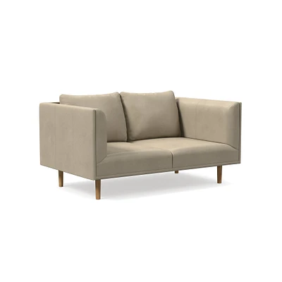 Antonio 60" Multi-Seat Sofa, Poly, Saddle Leather, Nut, Natural Oak