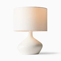 Asymmetric Ceramic Table Lamp White Linen (19")