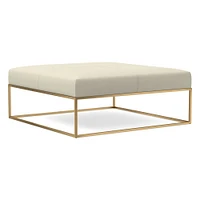 Box Frame Square Leather Ottoman | West Elm