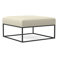 Box Frame Square Leather Ottoman | West Elm