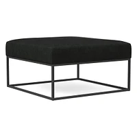 Box Frame Square Leather Ottoman | West Elm