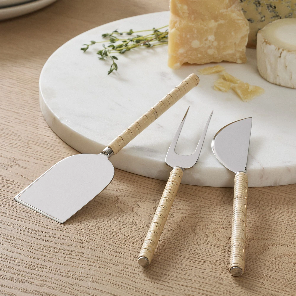 Rattan Cheese Knives (Set of 3) | West Elm