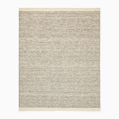 Cozy Striped Wool Rug, 5'x8', Charcoal