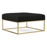 Box Frame Square Leather Ottoman | West Elm