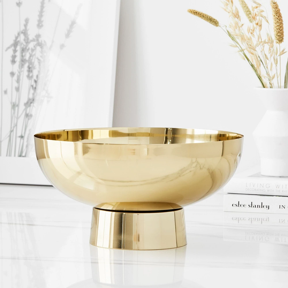 Foundations Polished Brass Metal Decorative Bowl | West Elm