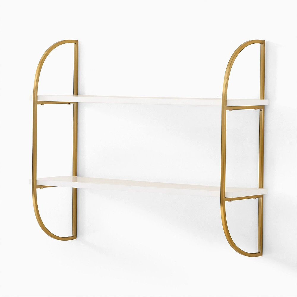 Curved Polished 2-Tier Shelf (32") | West Elm