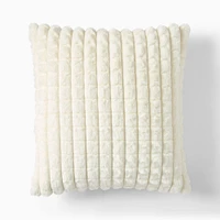 Bubble Quilted Fur Pillow Cover, 20x20, Alabaster