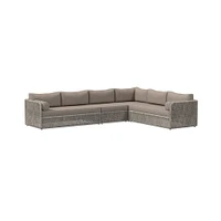 Coastal Outdoor 4-Piece L-Shaped Sectional Cushion Cover | West Elm