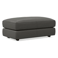 Haven Leather Ottoman | West Elm