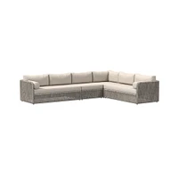 Coastal Outdoor 4-Piece L-Shaped Sectional Cushion Cover | West Elm