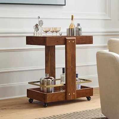 Bridger 27" Bar Cart, Cool Walnut