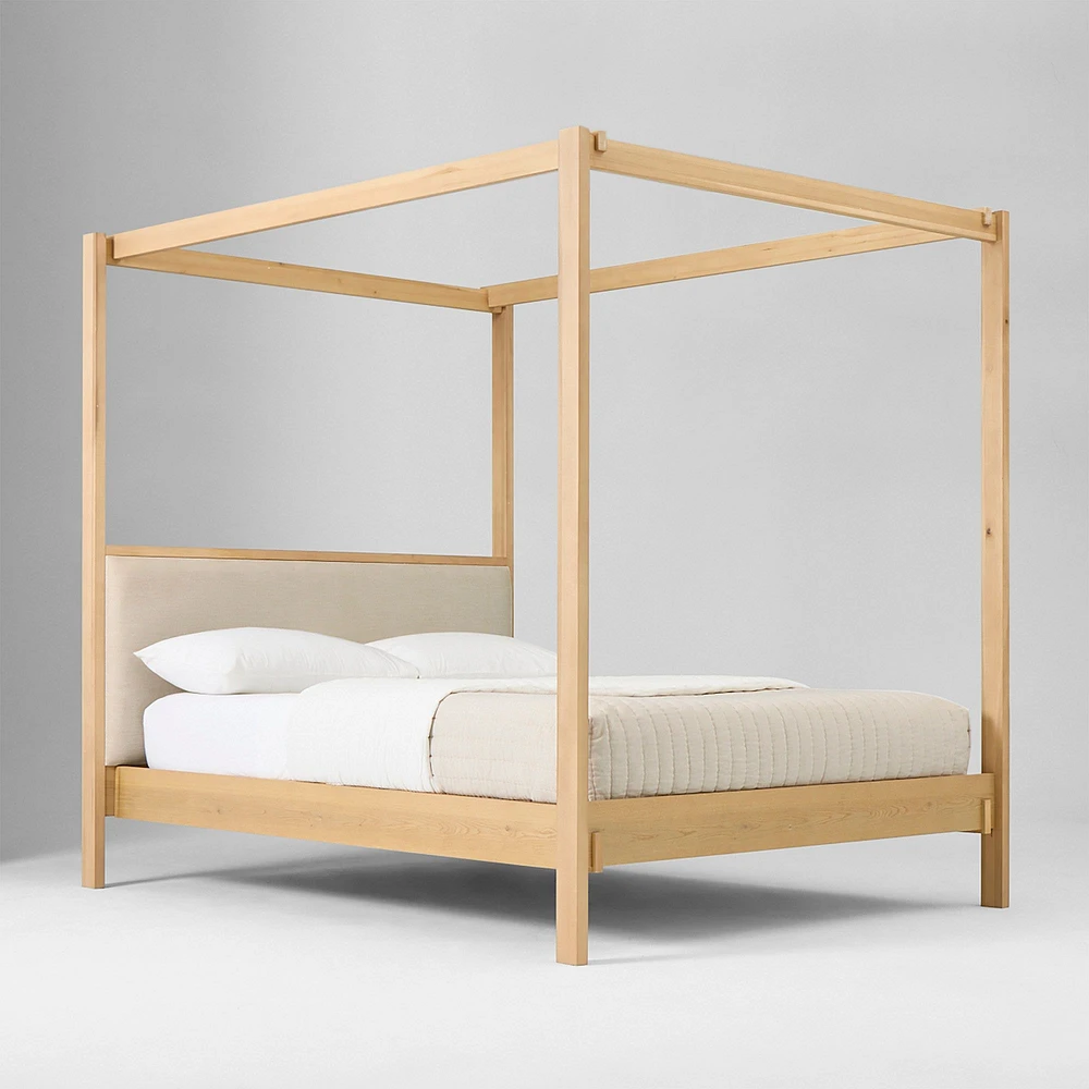 Chambers Canopy Bed, Basket Slub, Sand, Blonde, Queen