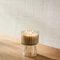 Luster Glass Pedestal Candles – Iced Elm & Bergamot | West