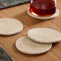 Wood Beaded Coaster Sets | West Elm