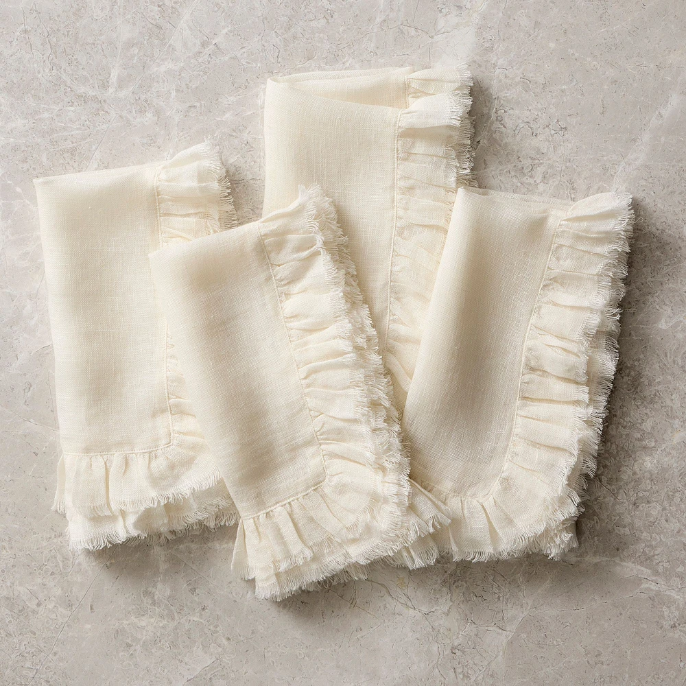 Abigail Ruffle Linen Napkin Sets | West Elm